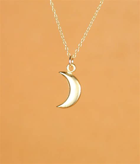 Moon Necklace Gold Crescent Moon Jewelry Dainty Moon Etsy