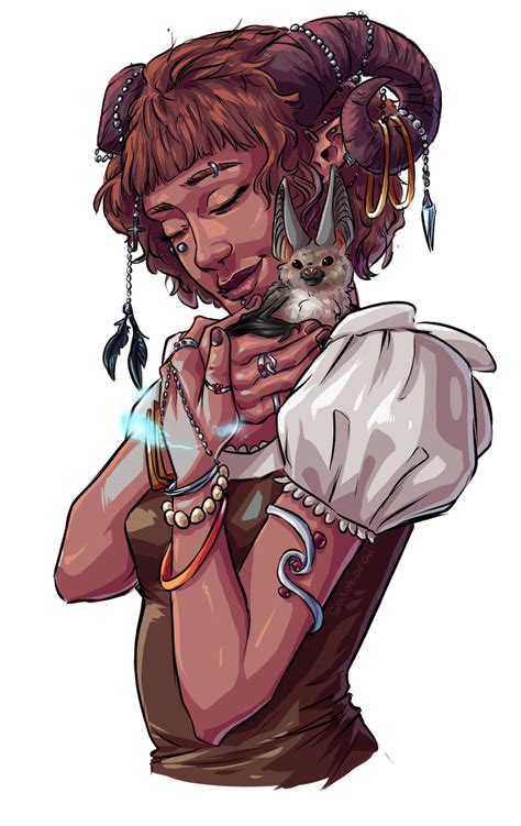 Tieflings are a race that is part human and part devil, which is different enough to. art tiefling arcane trickster and her pet bat : DnD