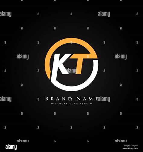 Initial Letter Kt Logo Minimal Business Logo For Alphabet K And T