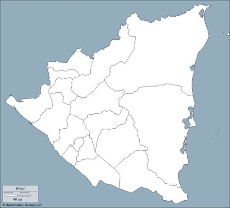 Mapa De Nicaragua Para Pintar