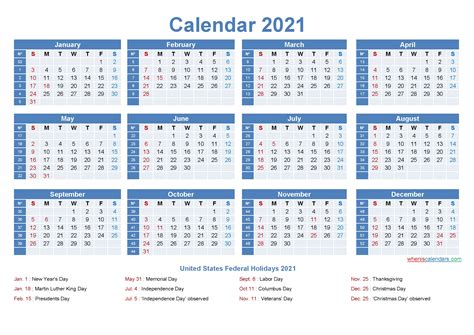 2021 Calendar Template With Numbered Weeks Example Calendar Printable
