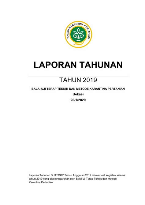 PDF LAPORAN TAHUNANbuttmkp Karantina Pertanian Go Id Wp Content