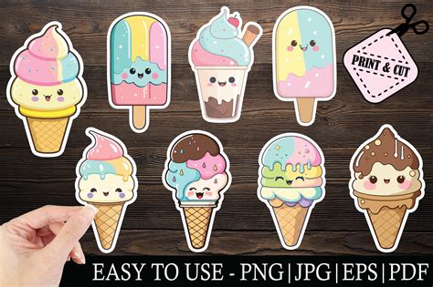 Ice Cream Stickers Png Graphic By Aleksa Popovic Creative Fabrica