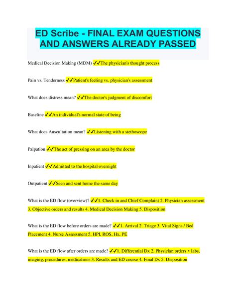 Ed Scribe Final Exam Questions And Answers Already Passed Browsegrades