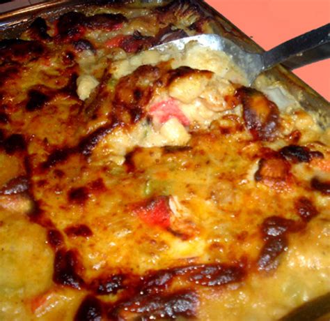 At its core, this dish's some egg fried rice smothered with seafood and bechamel, topped with cheese… then briefly tossed in the oven for a quick melt. Nb Seafood Casserole Recipe - Food.com