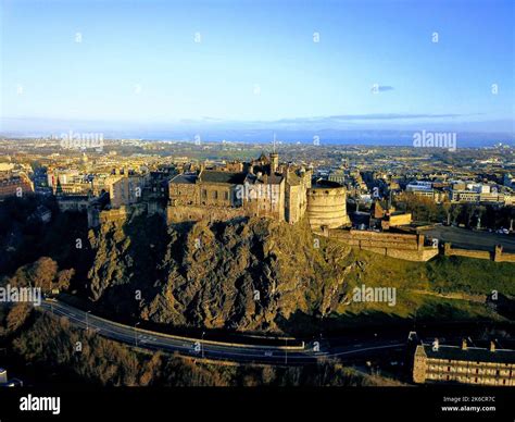 An Aerial View Of The Edinburgh Castle In Scotland Stock Photo Alamy