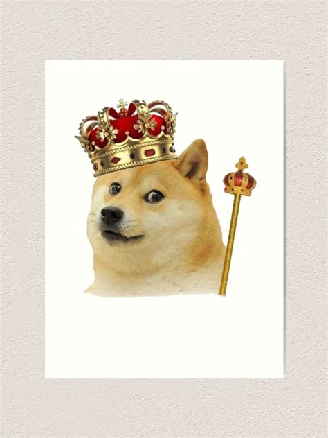 King Doge Meme Cheems Shiba Inu T Funny T Shirts For Dog Art Print