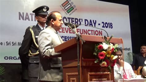 Assam Governor Prof Jagdish Mukhis Speech At National Voters Day 2018 Youtube