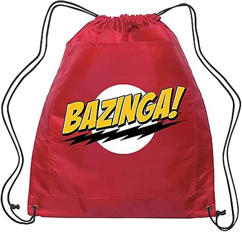 Big Bang Theory Bazinga Backsack Red Drawstring Bag 14 X 18in Backpacks