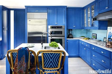 Blue kitchen cabinets design offers the finest, one of a kind wood carving details, inspired by sapphire jewelery colors and elegant designs. Image result for kitchens with blue backsplash # ...