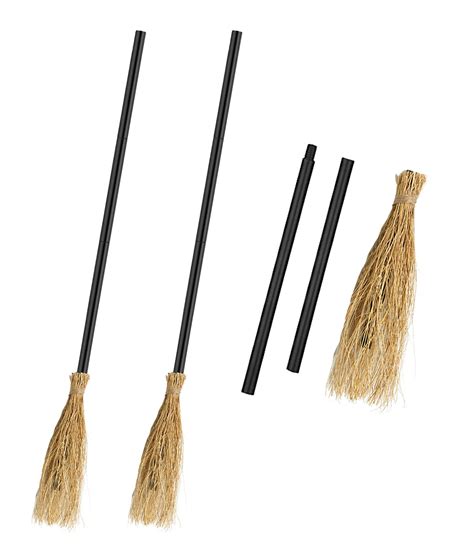 Medoore 2 Pack Halloween Witch Broom Plastic Witch Broomstick Cosplay