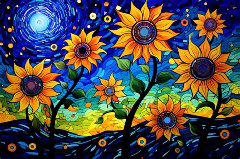 Starry Night Sunflowers Diamond Painting