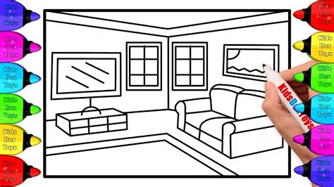 Living Room Drawing And Coloring For Kids Living Room Coloring
