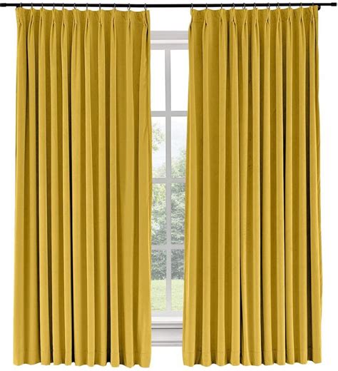 Mustard Macochico Extra Wide Velvet Curtains Yellow Curtains Living
