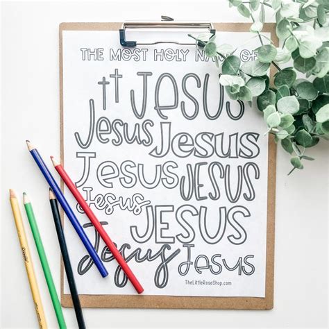 Holy Name Of Jesus Coloring Page Printable Etsy Jesus Coloring