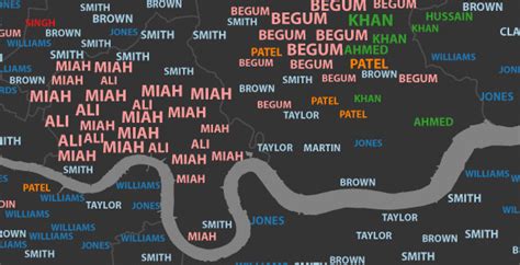Londons Most Common Surnames Listed By Area And Origin In A Natty Map