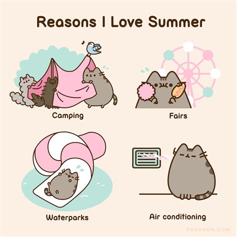 Reasons I Love Summer Pusheen Cute Pusheen Stormy Pusheen Cat