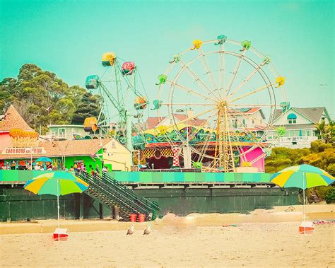 Ferris Wheel At Santa Cruz Beach Boardwalk In California Photograph By