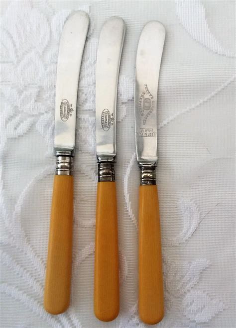 Butter Knives Three Small Faux Bone Handled Butter Knives Sheffield