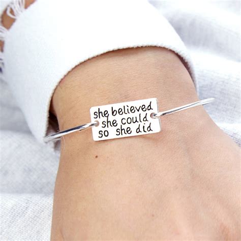 She Believed She Could So She Did Bangle By Junk Jewels