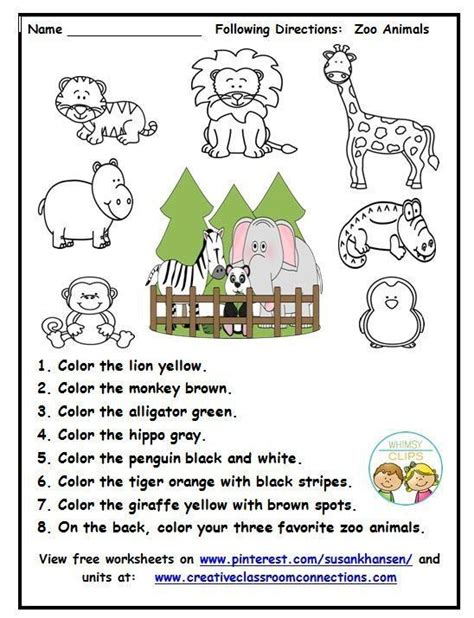 Zoo Worksheets For Kindergarten This Zoo Worksheet Provides Practice