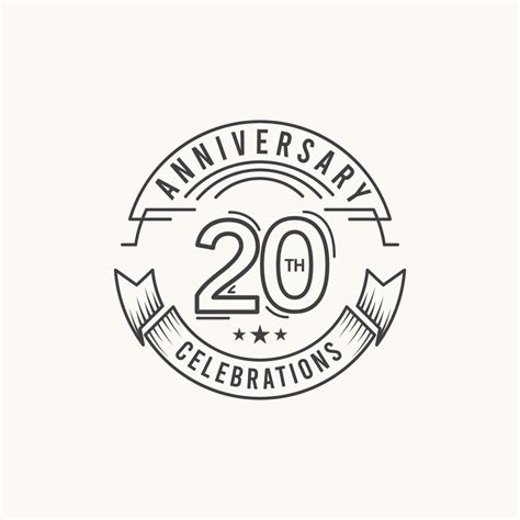 20 Years Anniversary Celebration Logo Vector Template Design