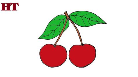 How To Draw A Cherries Step By Step Drawings Fruits Drawing Drawing