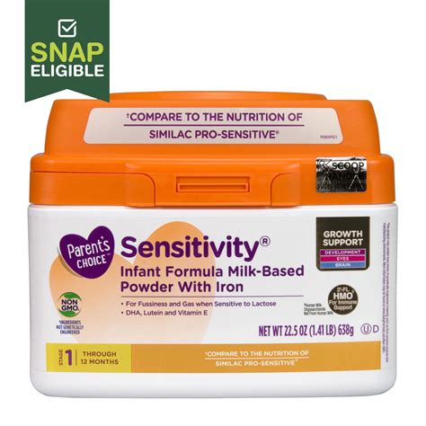 Parents Choice Sensitivity Baby Formula Powder With Iron 225 Oz