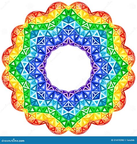Rainbow Kaleidoscope Vector Vibrant Circle Stock Vector Illustration