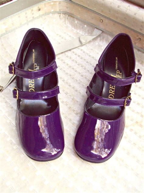 Items Similar To Vintage Purple Mary Jane Excellent 60s Mod Shoes Heels
