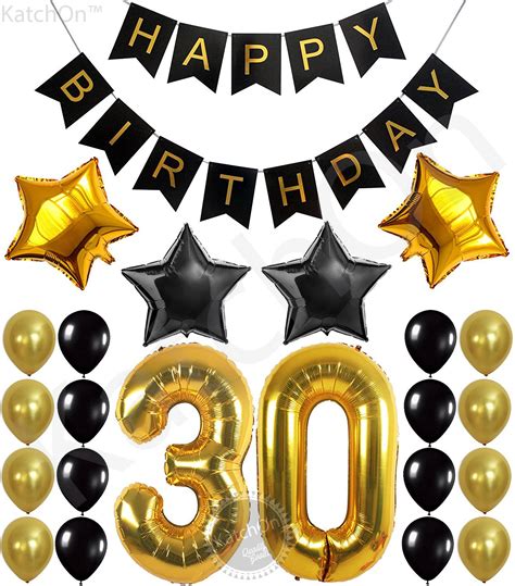 Buy Black And Gold Dirty 30 Birthday Decorations 11 Feet Happy
