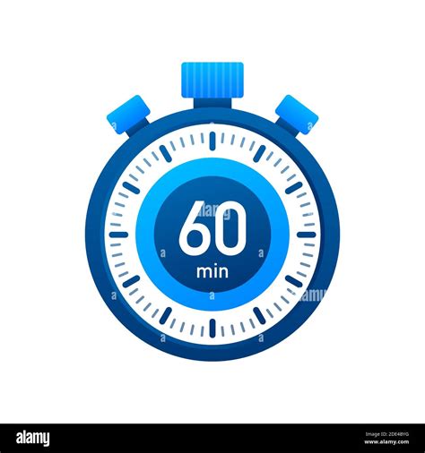 The 60 Minutes Stopwatch Vector Icon Stopwatch Icon In Flat Style