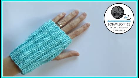 Knit Look Crochet Fingerless Gloves Tutorial Youtube