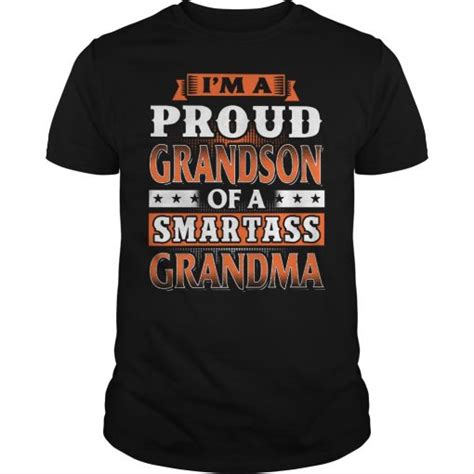 Proud Grandson Of A Smartass Grandma Shirt V Neck Tank Top Long Sleeve T Shirt Kutee Boutique