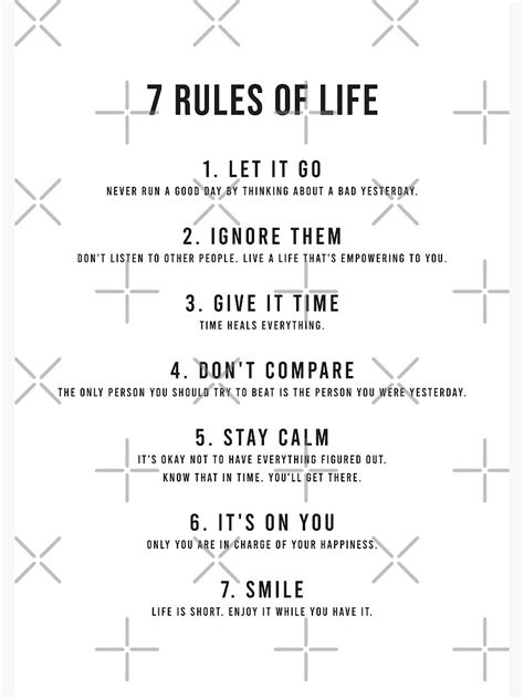 7 Rules Of Life Printable