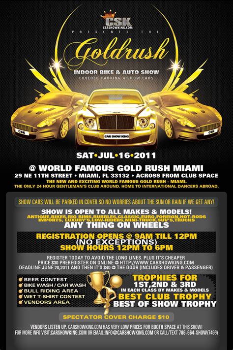 Hiring a graphic designer for flyers is expensive. Gold Rush Car Show | Promotional Flyer Design - Tight ...