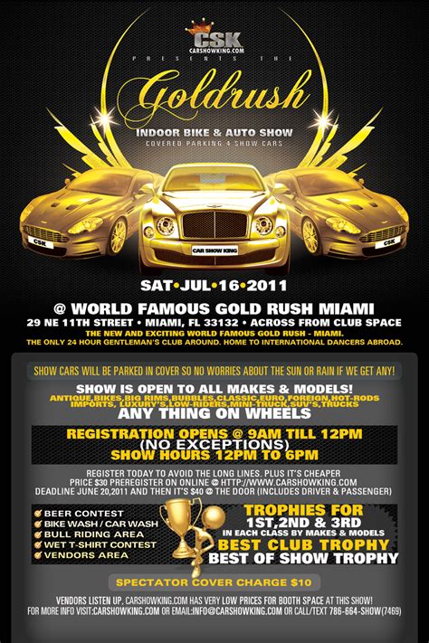 Your flyer design is an important factor that may affect the outcome of your marketing campaign. Gold Rush Car Show | Promotional Flyer Design - Tight ...