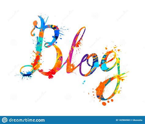 Blog Rainbow Splash Paint Word Stock Vector Illustration Of Design