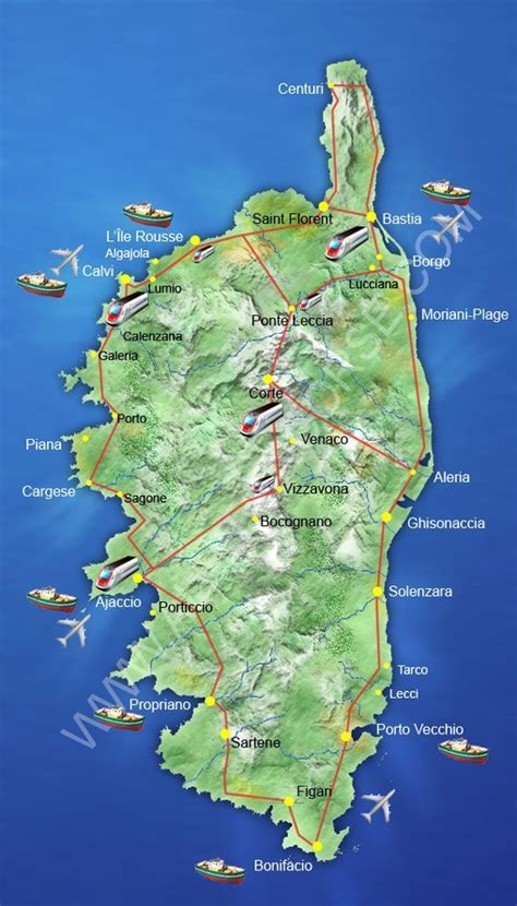 Carte De La Corse Corse Carte Corse Corse Voyage