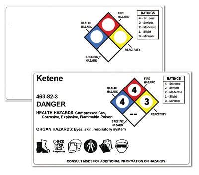 Hazardous Materials Identification HMIS Duralabel