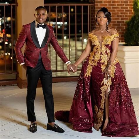 Burgundy Sequin Arabic Aso Ebi Style Maroon Prom Dresses 2022 With Gold
