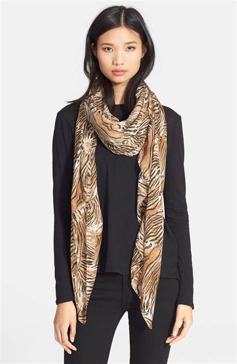 The Kooples Tiger Print Modal And Silk Scarf Nordstrom