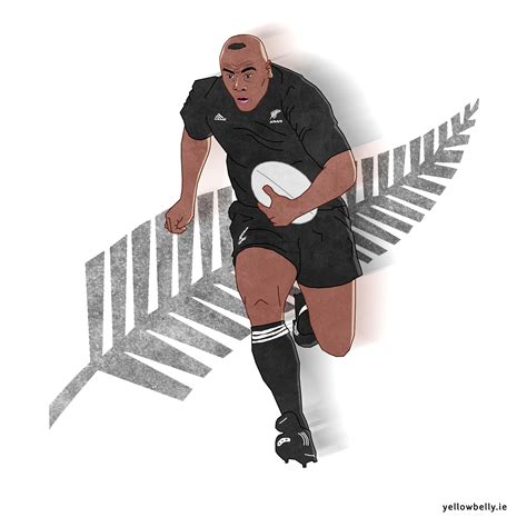 Jonah Lomu New Zealand All Blacks Rugby Sport Illustration Poster