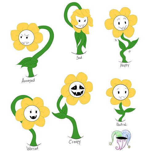 Flowey Expressions By Silly Vee Art On Deviantart