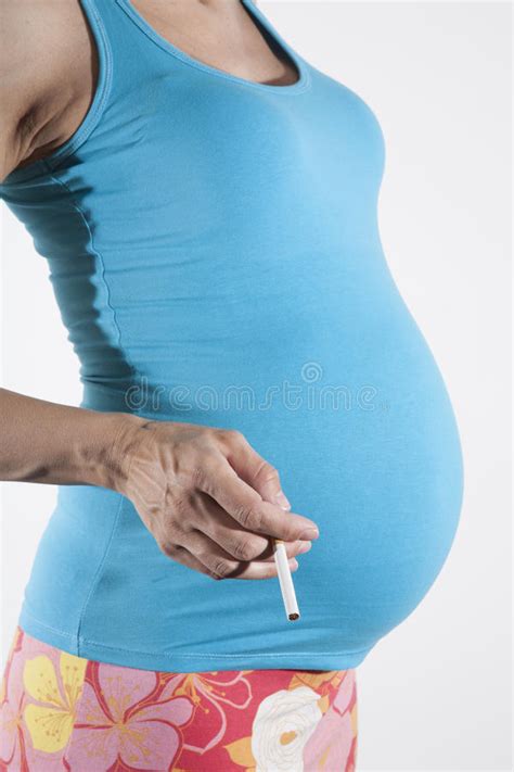 Tummy Pregnant Smoking Stock Image Image Of Expectant