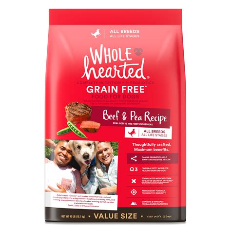 Wholehearted Grain Free All Life Stages Beef And Pea Formula Dry Dog Food