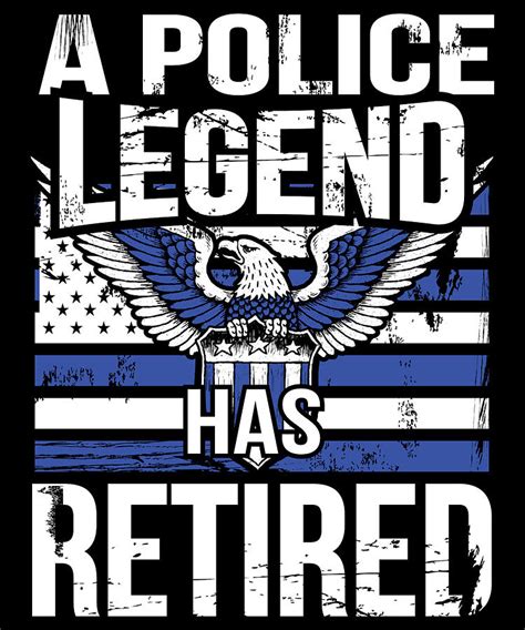 Retired Police Officer Thin Blue Line T Law Enforcement Digital Art