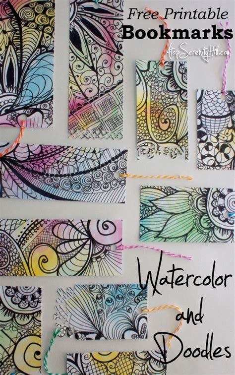 free watercolor doodle printable atop serenity hill