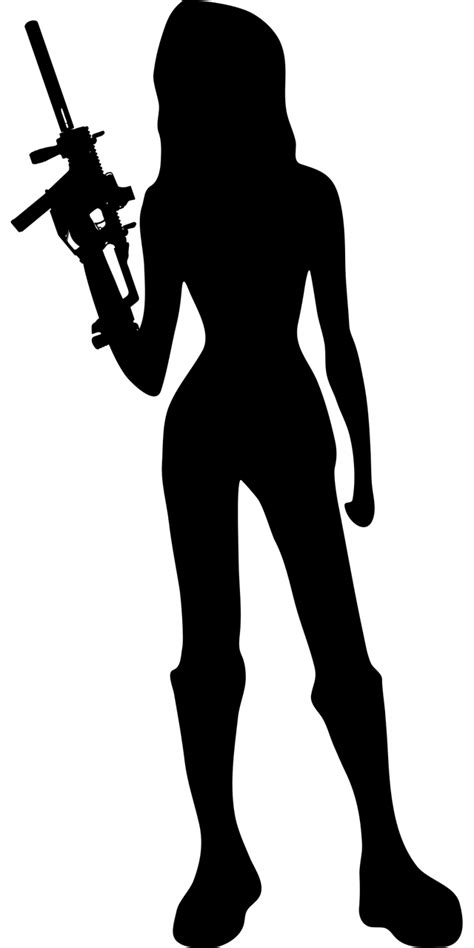 Girl Gun Silhouette Free Vector Graphic On Pixabay
