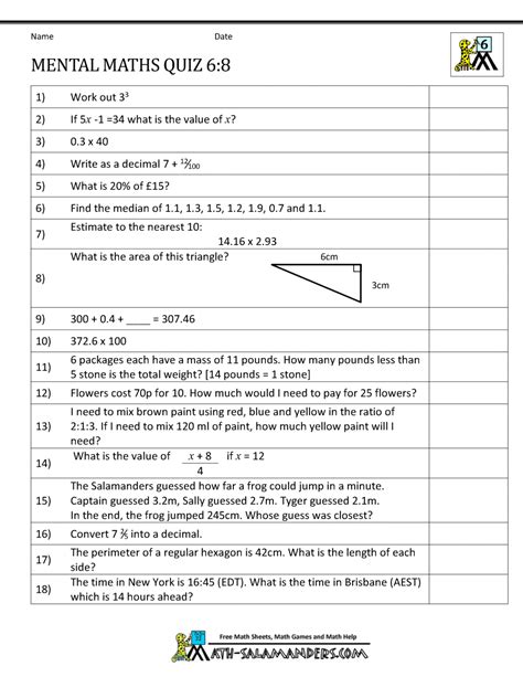Test your understanding of maths skills with this practice quiz, suitable for students in year 6 of the australian curriculum. 100 science homework activities year 6